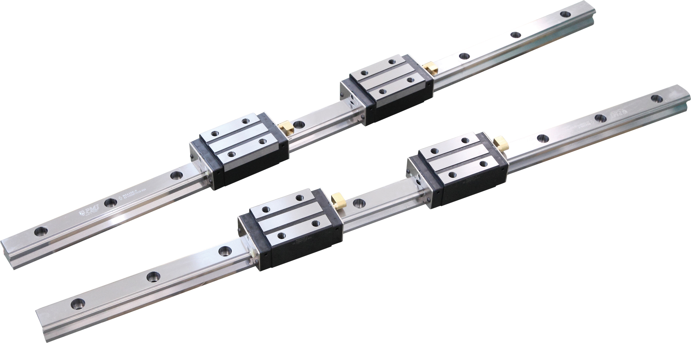 高剛性、高精度、高速度的進(jìn)口臺灣上銀或銀泰P級線性滑軌，C3精密滾珠絲桿，專用日本NSK/德國FAG絲桿軸承。